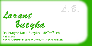 lorant butyka business card